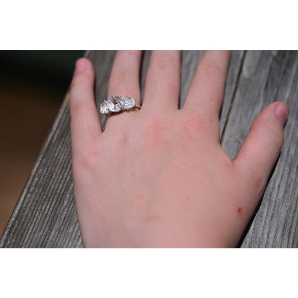 Unique Engagement Ring, Diamond Ring, raw stone ring, Anniversary Ring, - Picture 4 of 5